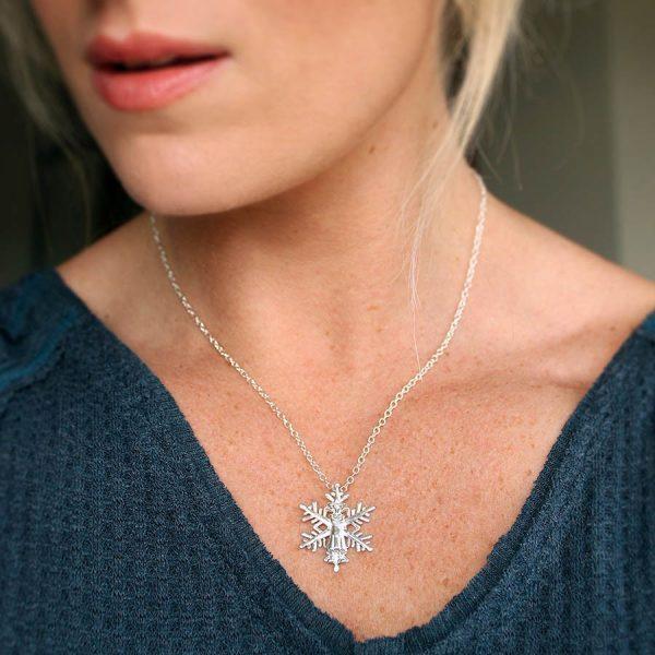 Sterling Silver Diamond Snowflake Pendant 1/20 CTW | Fernbaugh's –  Fernbaugh's Jewelers