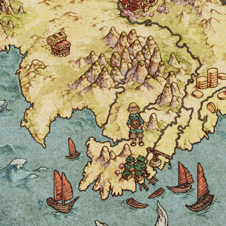 1 Of 12 Terry Pratchett Mappa Discworld Map Agatean Empire Twoflower Closeup 768x768 