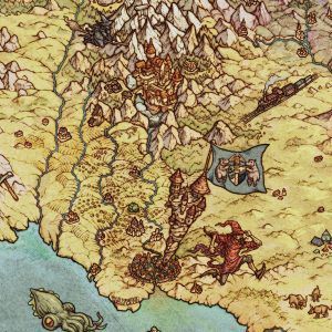 1 Of 12 Terry Pratchett Mappa Discworld Map Great Atuin Colour Ankh Morpork Lancre Rincewind Closeup 300x300